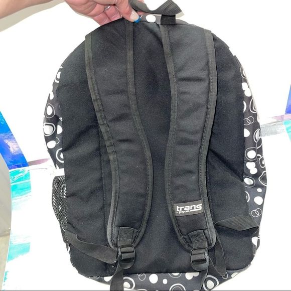Trans by Jansport Circle/Polka-dot Black and White Backpack - Picture 10 of 12